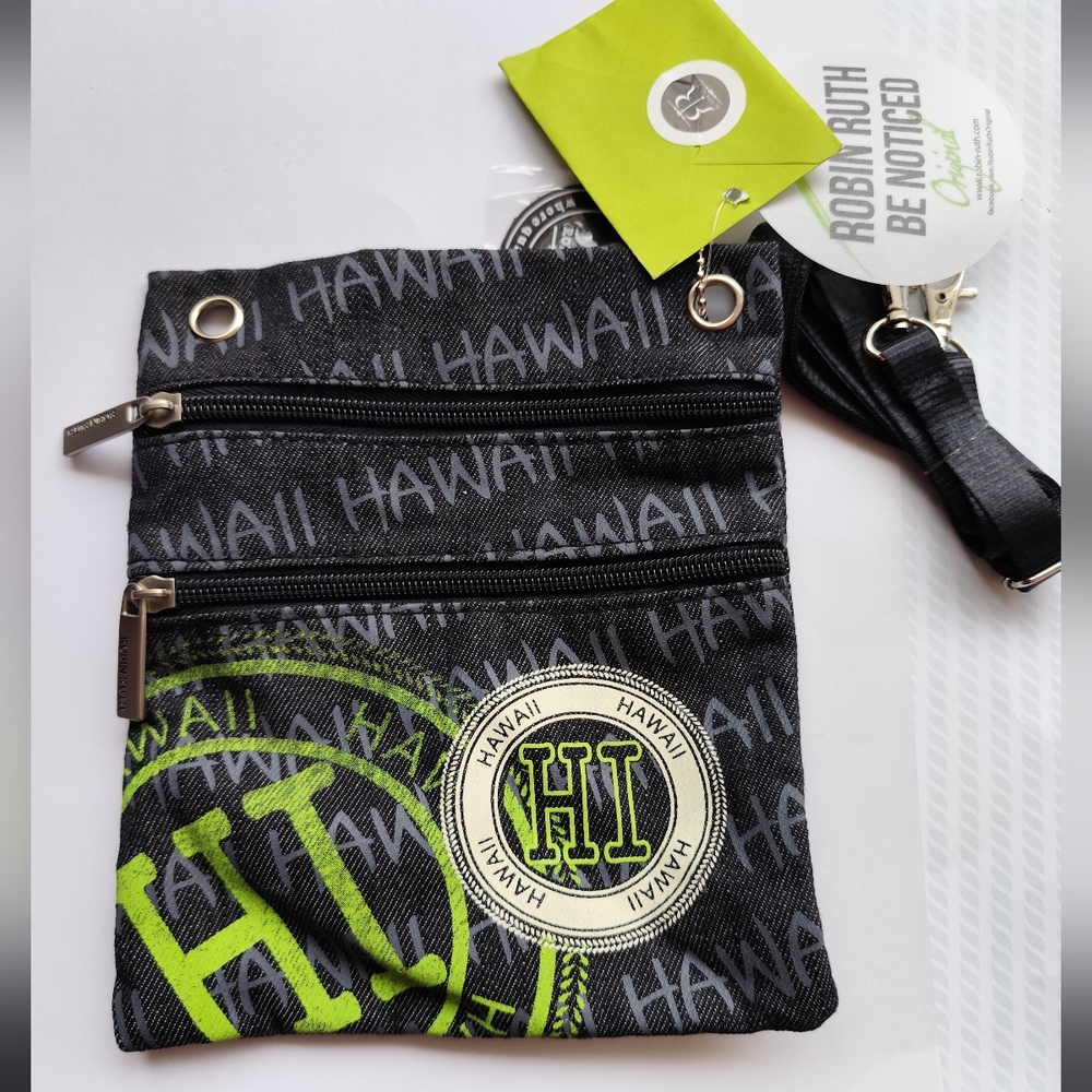 4/$50⭐️Robin Ruth Black and Green Hawaii  Crossbody Bag